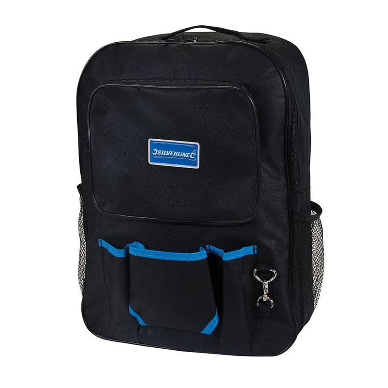 Silverline SILVERLINE MULTI POCKET BALLISTIC NYLON TOOL BACK PACK 228553 WORK STORAGE BAG