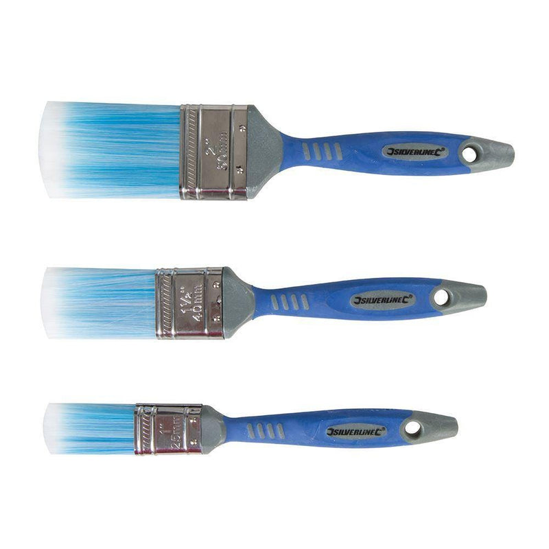 Silverline SILVERLINE NO-LOSS SYNTHETIC PAINT BRUSH SET 3PCE 3PCE 344268