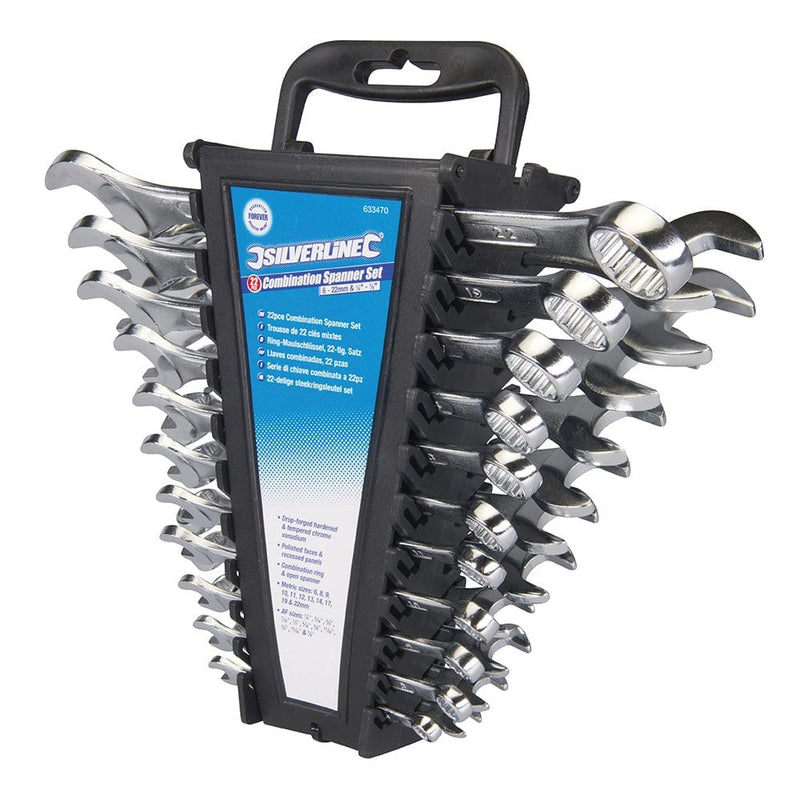Silverline Spanners Silverline 633470 22Pc Combination Metric & Imperial(Af) Spanner Set - 6Mm - 22Mm & 1/4" - 7/8"