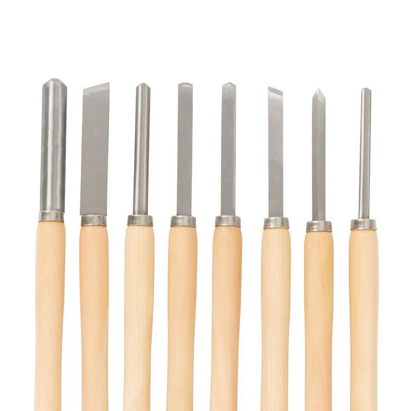 Silverline Wood Turning Chisel Set 8pce 303159 Silverline