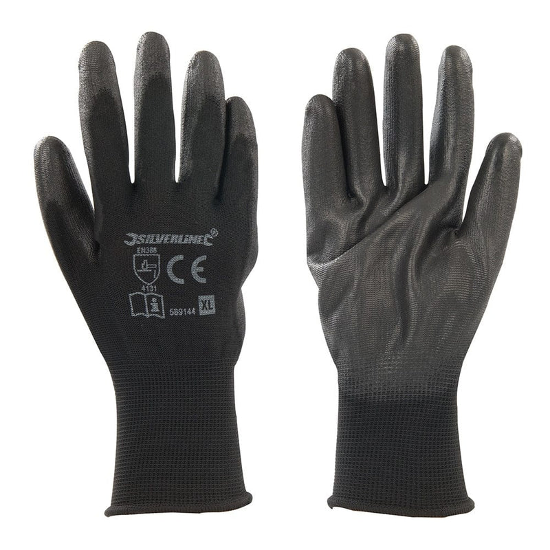 Silverline X-Large Black Palm Gloves 589144