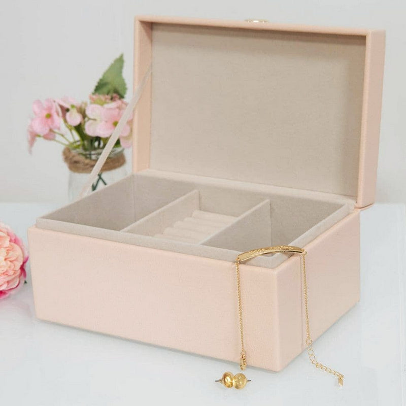 Sophia Jewellery Box GIRLS ESTELLA BABY PINK PU LEATHER JEWELLERY BOX JEWELRY & TRINKET STORAGE CASE