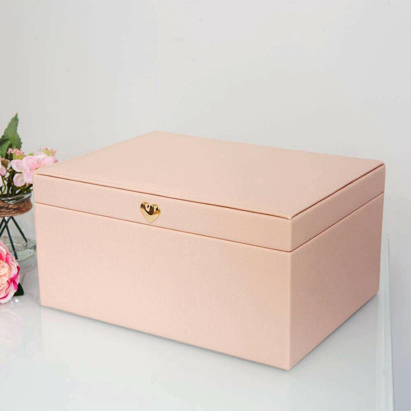 Sophia Sophia Large Baby Pink Faux Leather Jewellery Box Trinket Storage Case