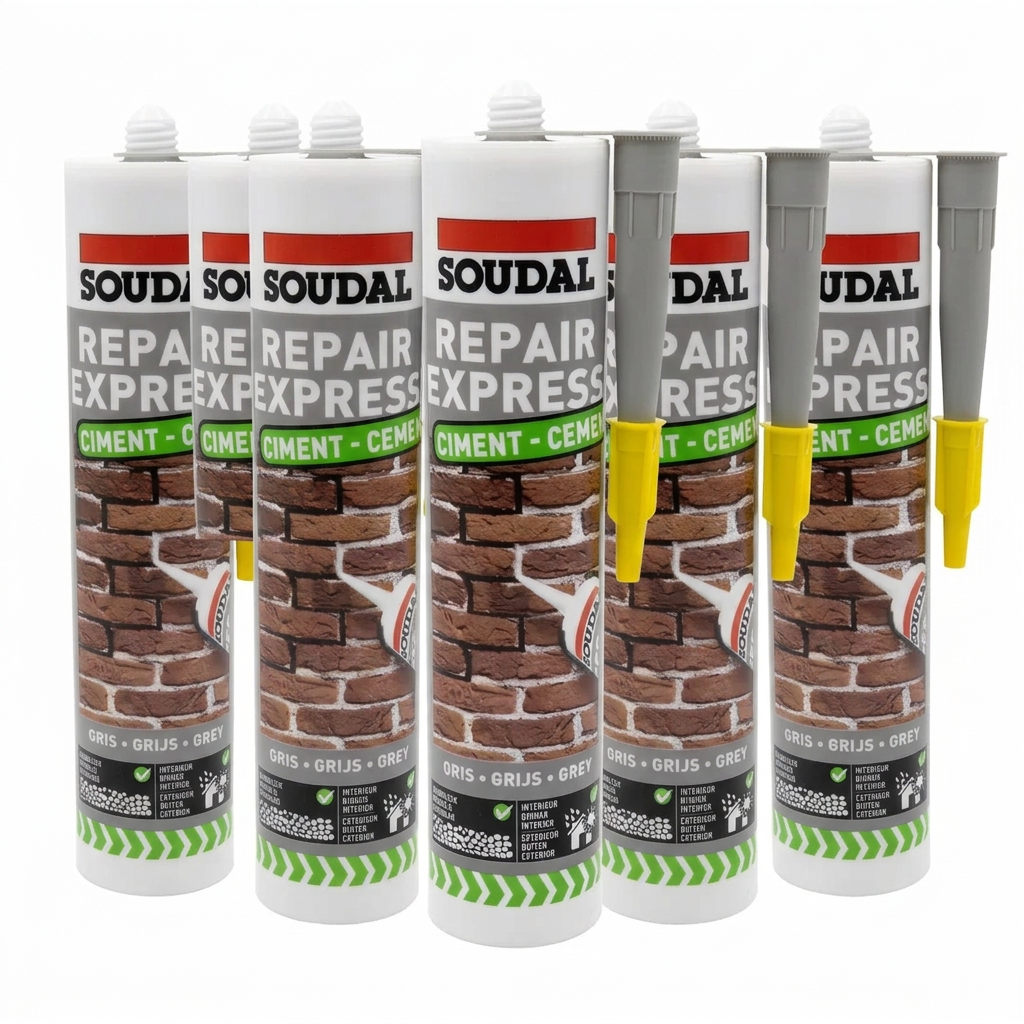 Soudal grey cement filler six-pack