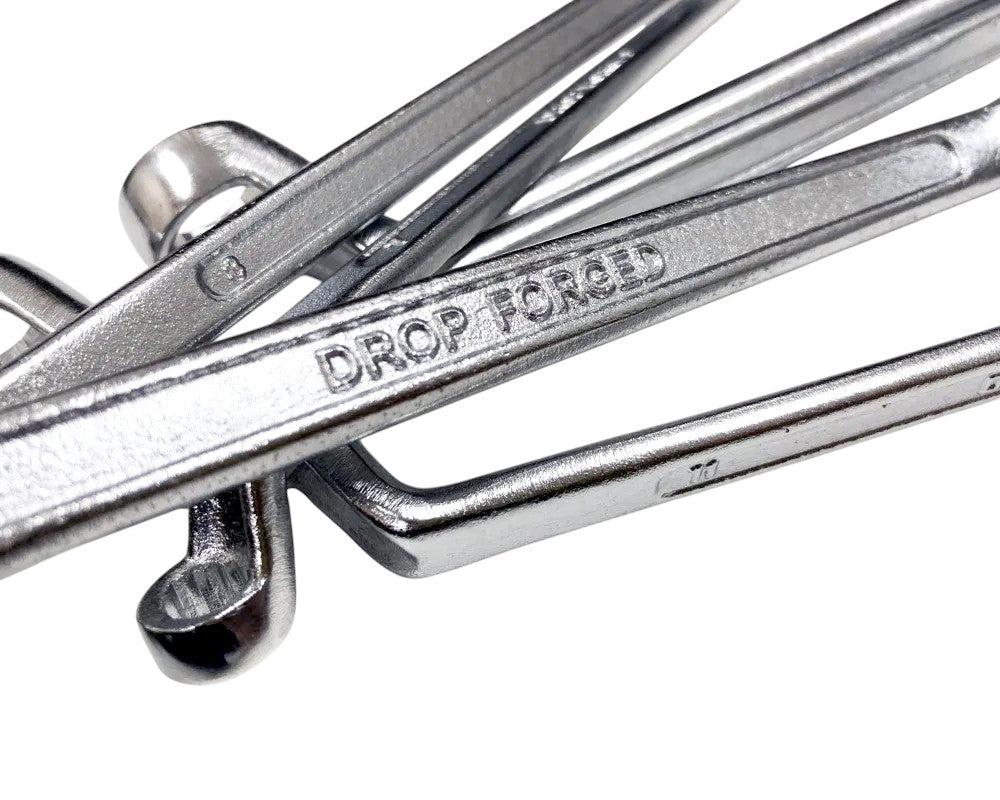 6pc Metric Ring Spanners Set Carbon Steel 6-17mm Bi-Hexagonal 12 Point Wrenches