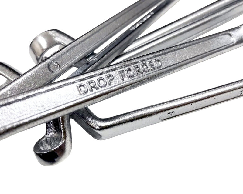 6pc Metric Ring Spanners Set | Carbon Steel 6-17mm Bi-Hexagonal 12 Point Offset Wrenches