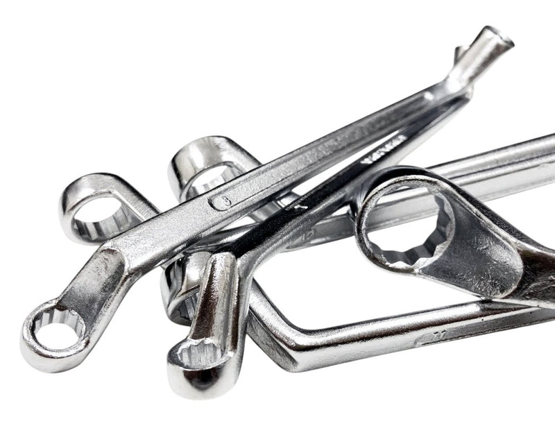 6pc Metric Ring Spanners Set | Carbon Steel 6-17mm Bi-Hexagonal 12 Point Offset Wrenches