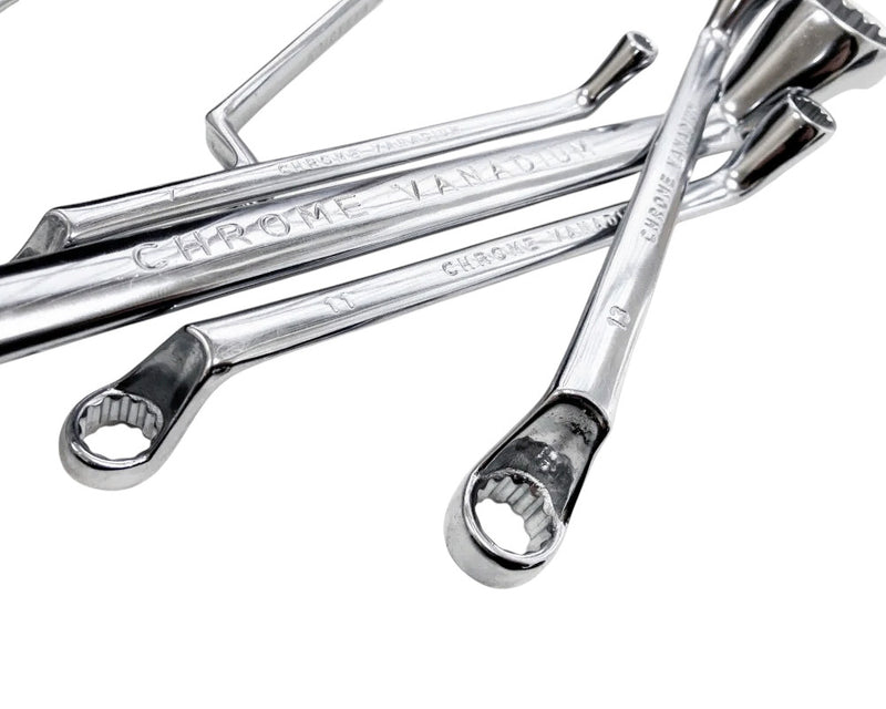 12pc Offset Ring Spanners Set Metric 6-32mm | Bi-Hexagonal 12 Point Wrenches | With Storage Roll