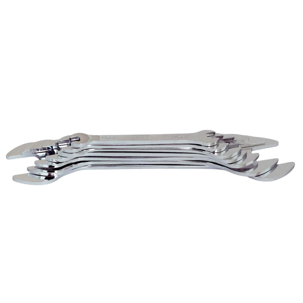 Extra Flat Spanner Set Double Open Ended 6mm-23mm Metric Wrenches -7PC