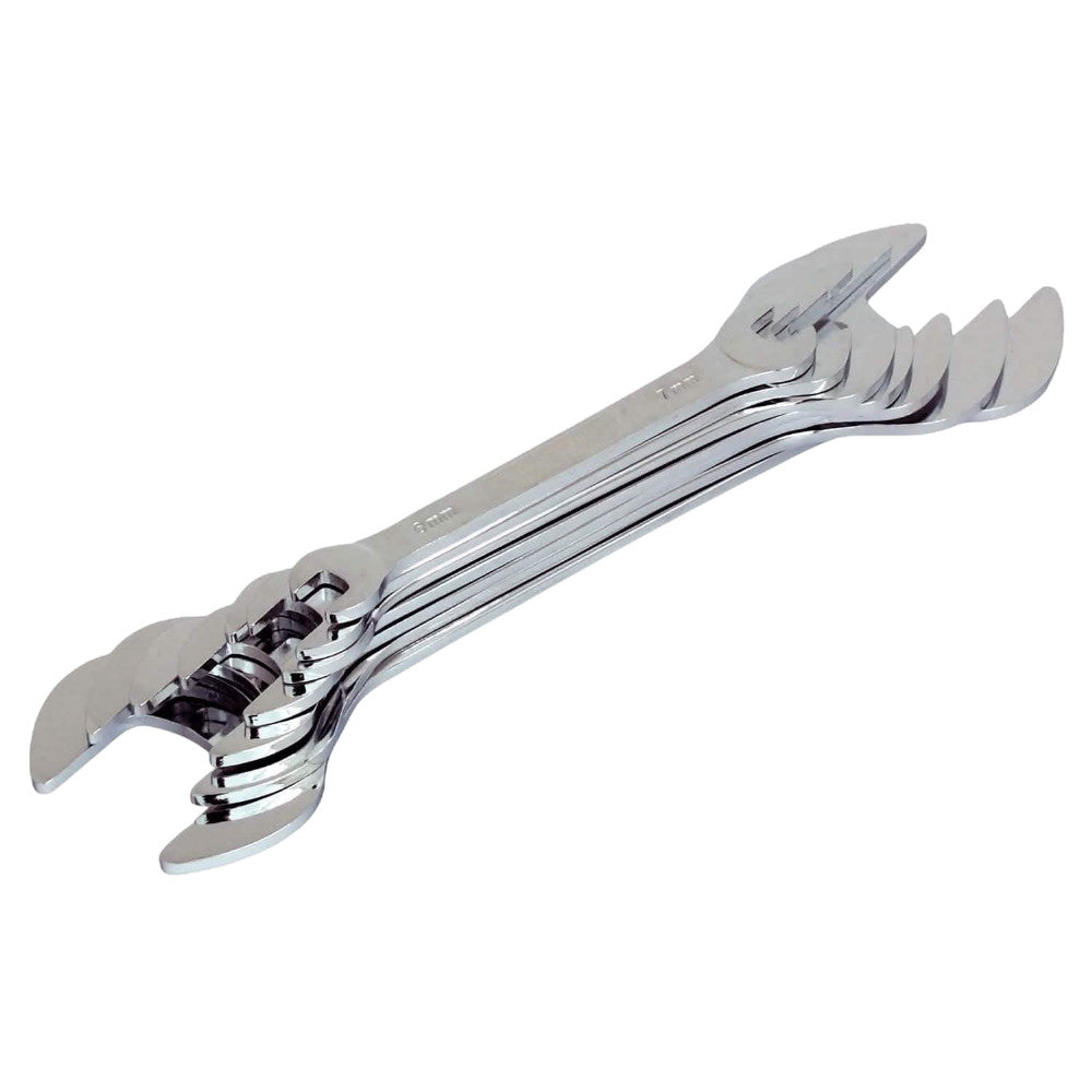 Extra Flat Spanner Set Double Open Ended 6mm-23mm Metric Wrenches -7PC