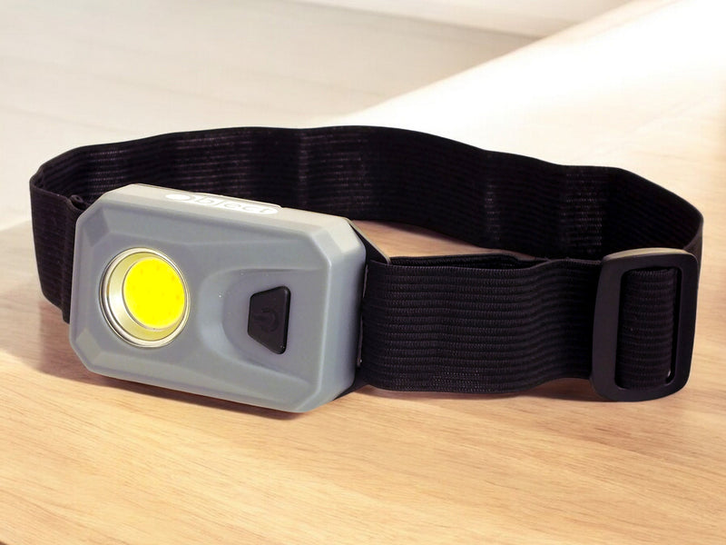 Free 3W COB LED Head Torch Headlamp 200 Lumen Headtorch Batteries Included | Grey
