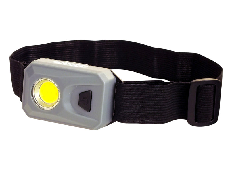 Free 3W COB LED Head Torch Headlamp 200 Lumen Headtorch Batteries Included | Grey