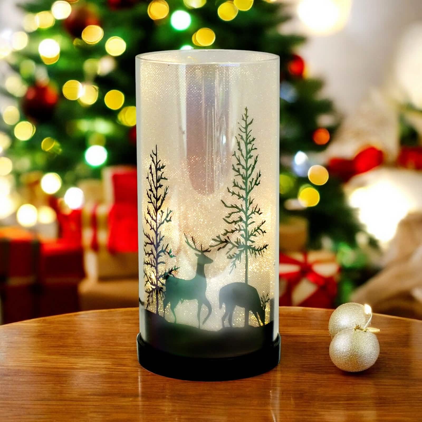 Luxa Sparkler Deer Park LED Christmas Lamp Xmas Light | Winter Forest Scene | USB or Battery Operated