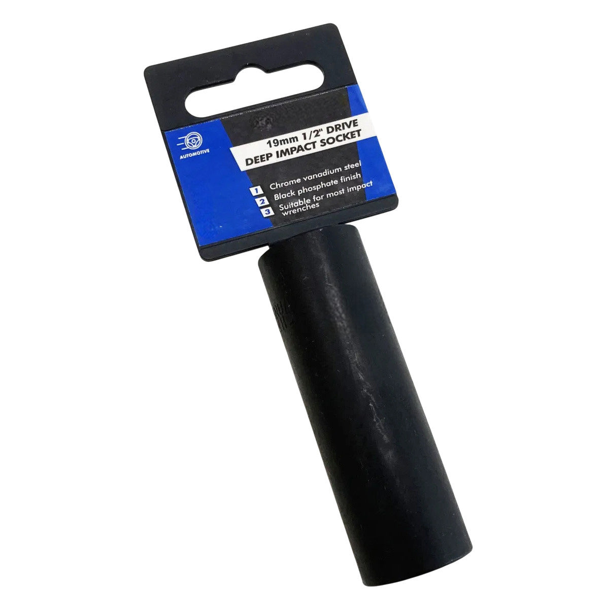 19mm 1/2in. Drive Deep Impact Socket | Chrome Vanadium Steel with Black Phosphate Finish