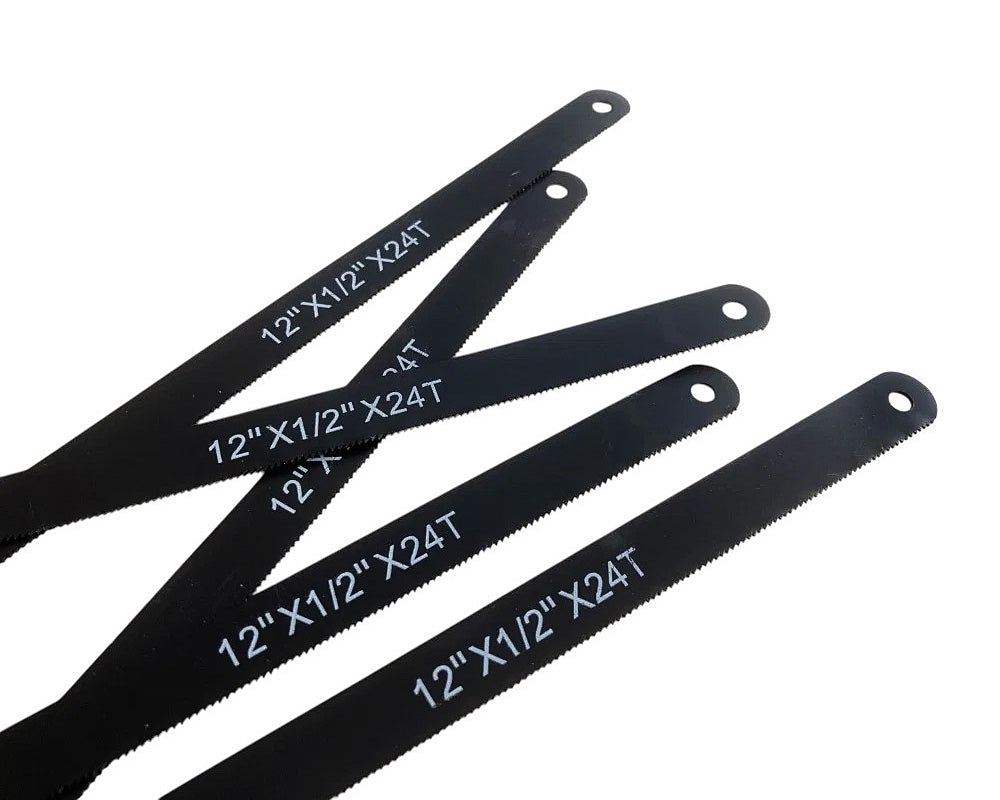 Heavy Duty  300mm Hacksaw + 15 x Carbon Steel Blades | 12" Hand Saw with Soft Grip Handles