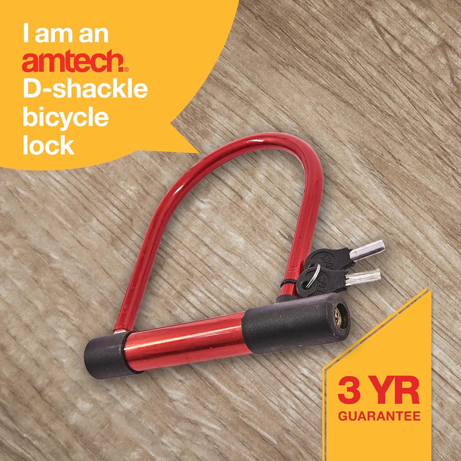 D-Shackle Bike Lock + 2.1m Steel Security Cable Bicycle | U-Shaped Padlock with 2 Keys