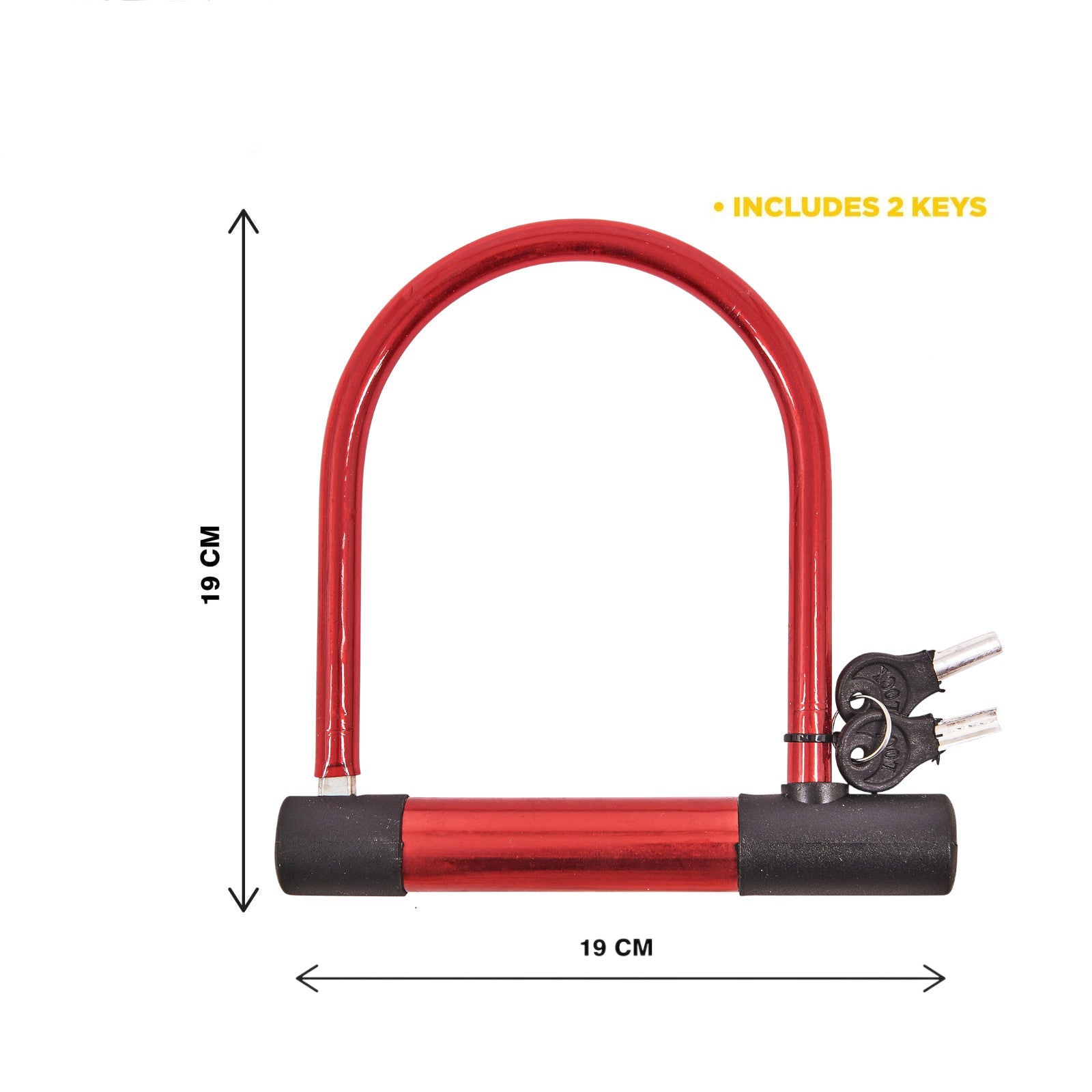 U-Shaped Bike Lock + 2.5m Steel Security Cable Bicycle U-Shape Bracket + 2 Keys