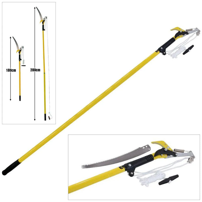 Telescopic Garden Lopper Extendable Tree High Branch Pruner Cutter + 34cm Saw - tooltime.co.uk