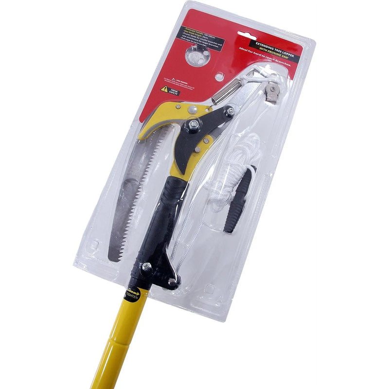 Telescopic Garden Lopper Extendable Tree High Branch Pruner Cutter + 34cm Saw - tooltime.co.uk