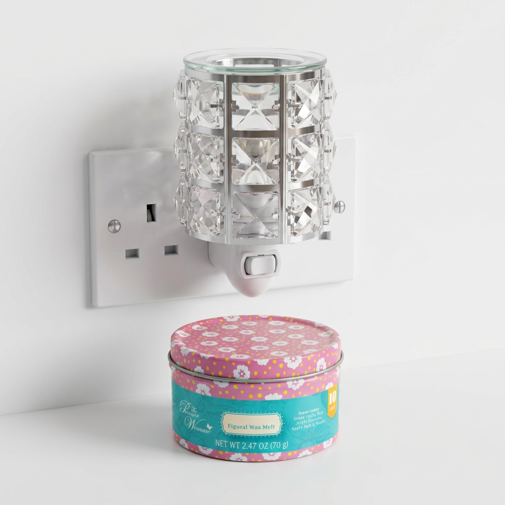 AR1584-WEB electric wax warmer with wax-melt tin, view 1