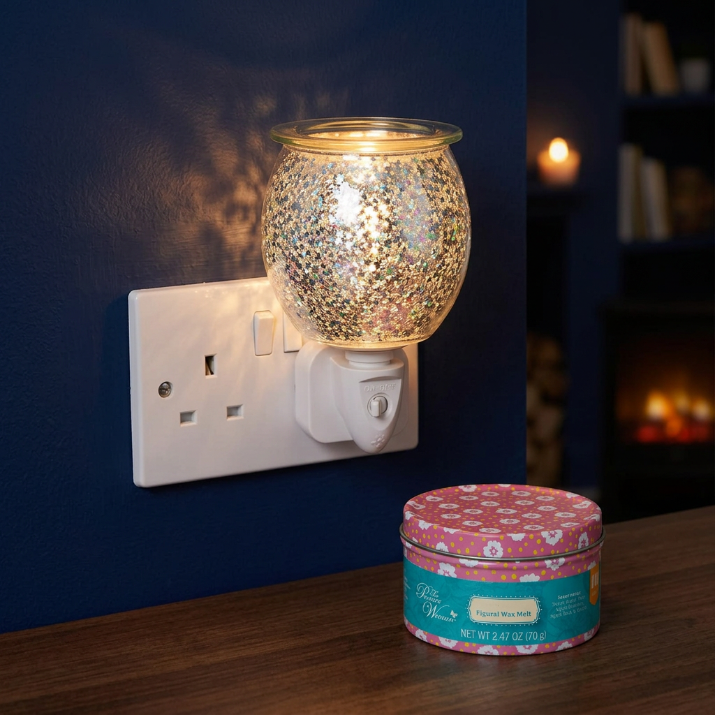 AR1585-WEB electric wax warmer with wax-melt tin, view 4