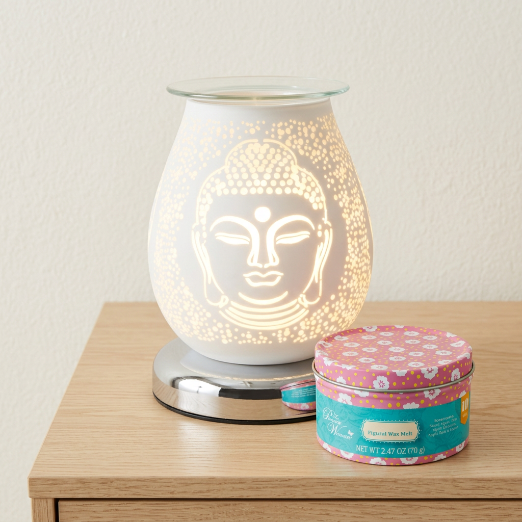 AR1641 electric wax warmer with wax-melt tin, view 2