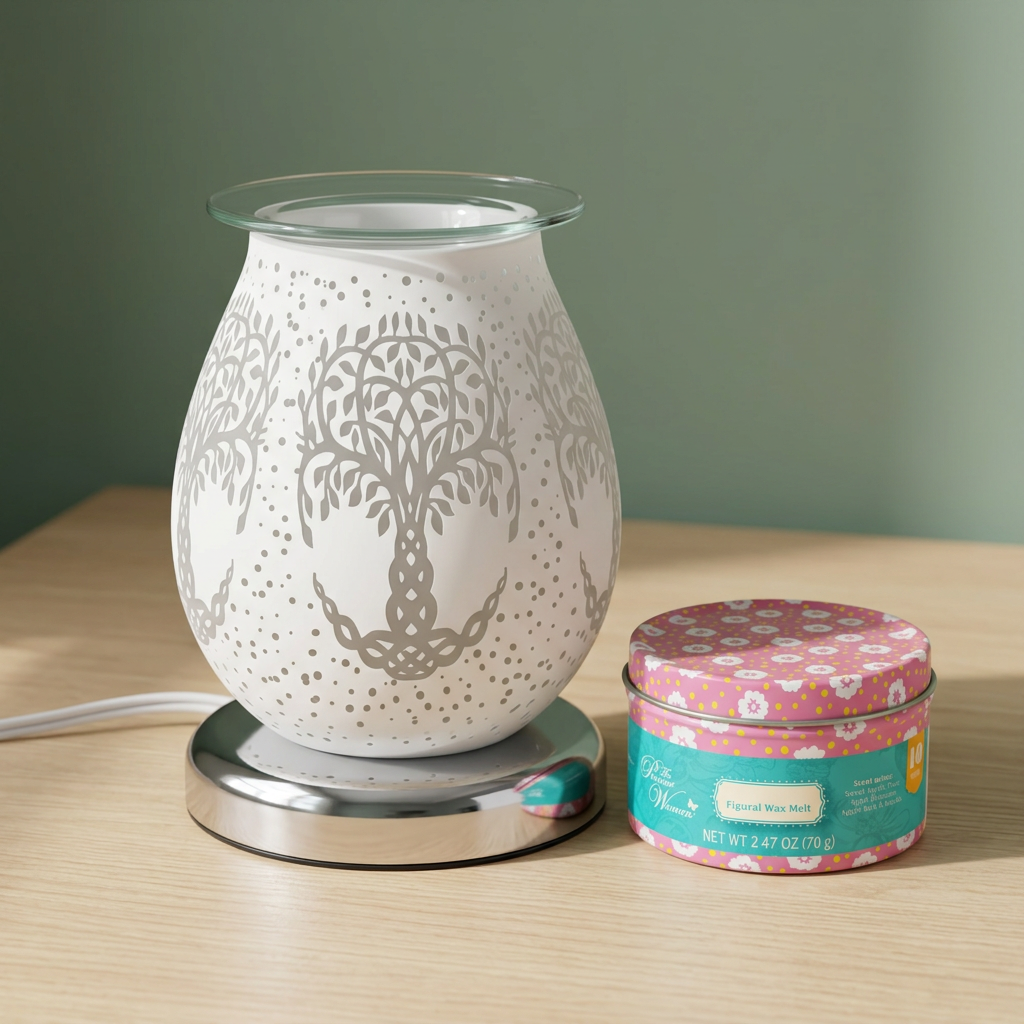 LP48165 electric wax warmer with wax-melt tin, view 8