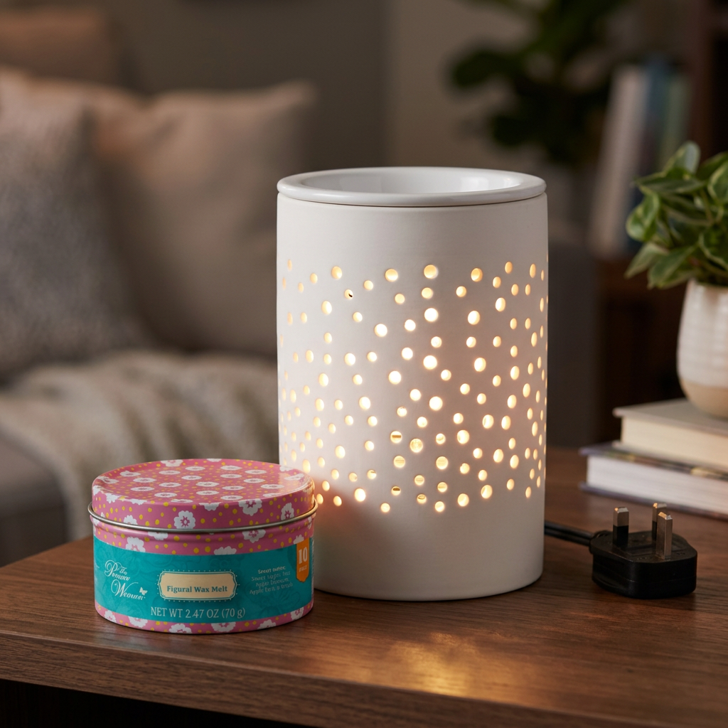 Y58J electric wax warmer with wax-melt tin, view 12