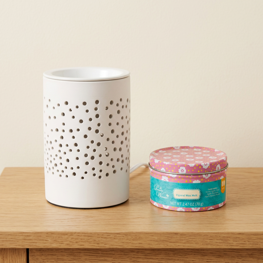 Y58J electric wax warmer with wax-melt tin, view 2
