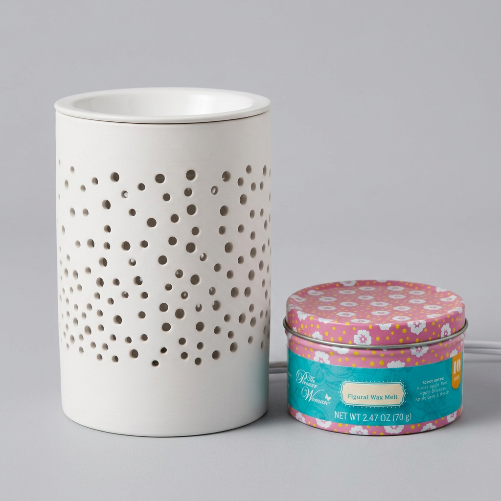 Y58J electric wax warmer with wax-melt tin, view 3