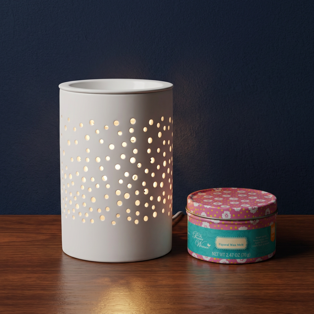 Y58J electric wax warmer with wax-melt tin, view 4