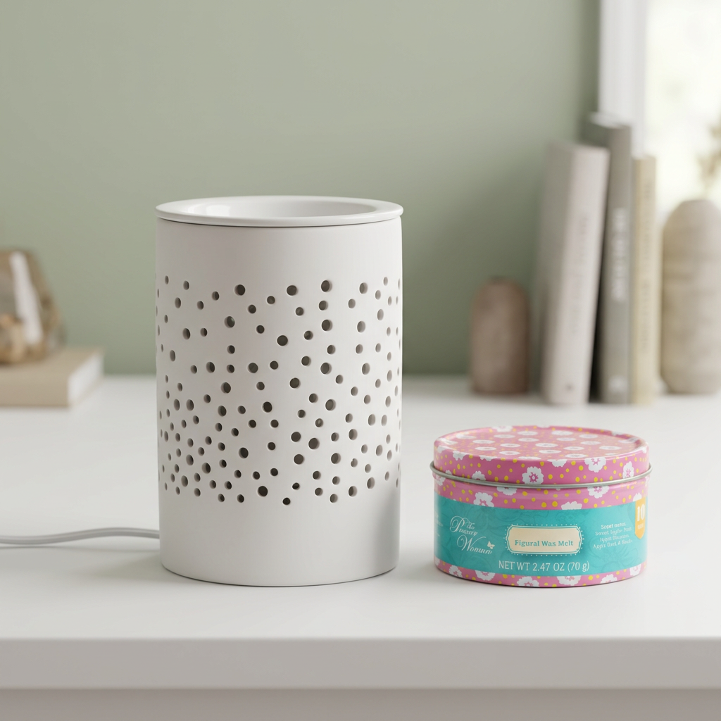 Y58J electric wax warmer with wax-melt tin, view 6