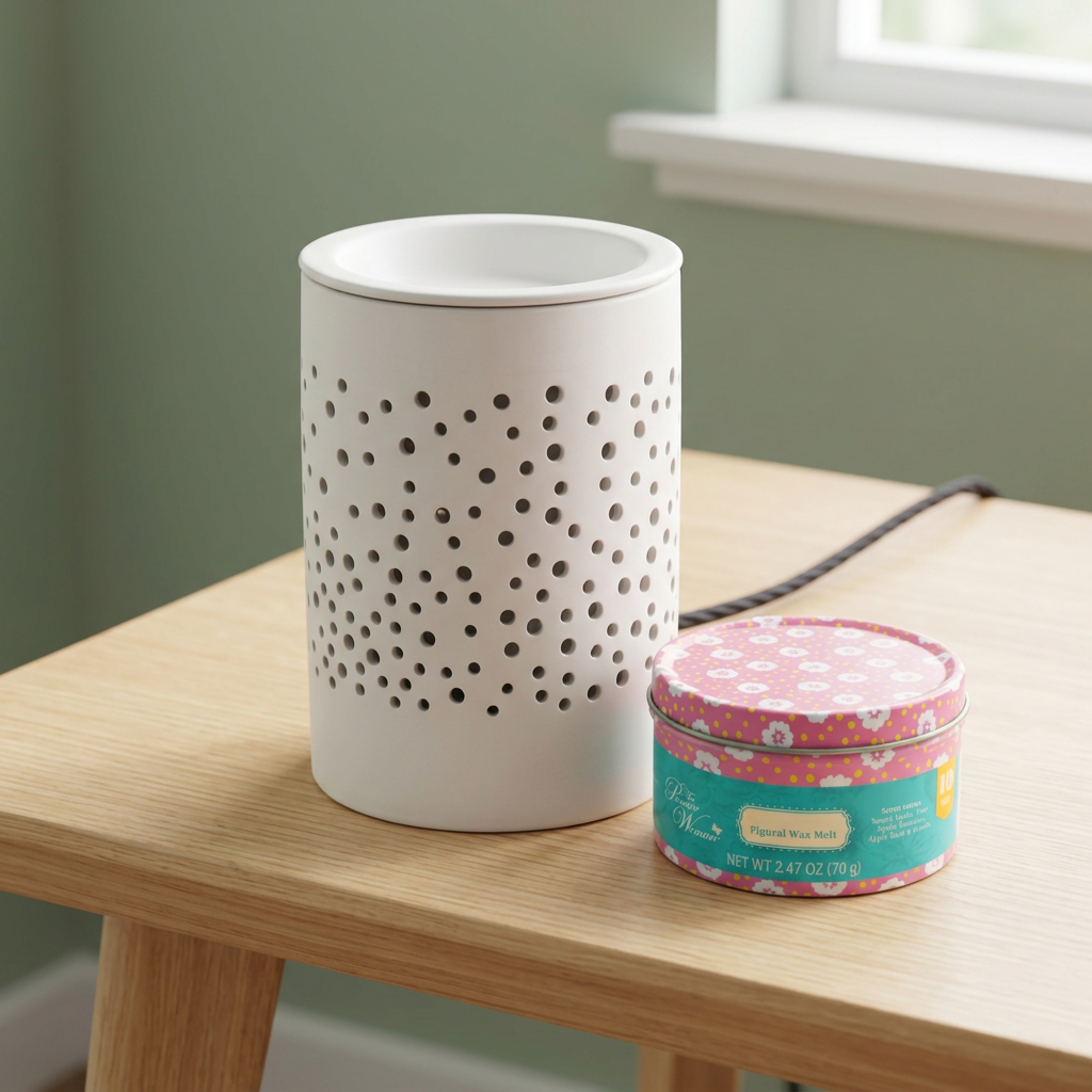 Y58J electric wax warmer with wax-melt tin, view 8