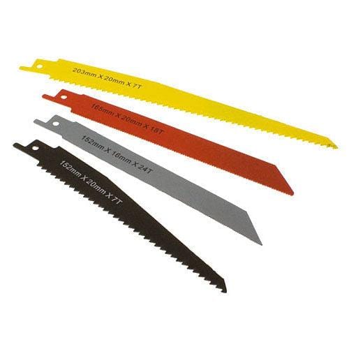 tooltime 10 Pce Reciprocating Saw Blade Set Metal & Wood Cutting Blades 1/2" Shank + Case