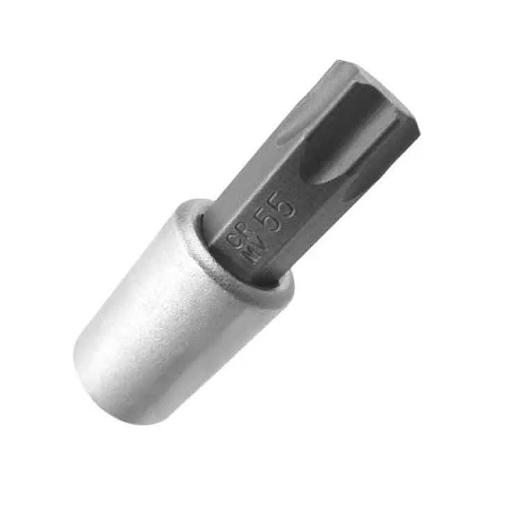 tooltime 10Pc 3/8" Dr Crv Male Torx Sockets Bits + Rail T10 - T55 Star Chrome Vanadium