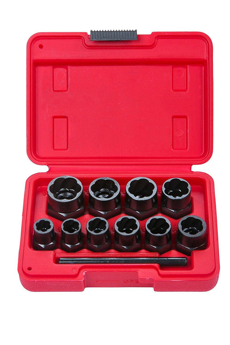 tooltime 10Pc Grip & Twist Sockets Locking Wheel Nut Remover Damaged Rounded Bolts