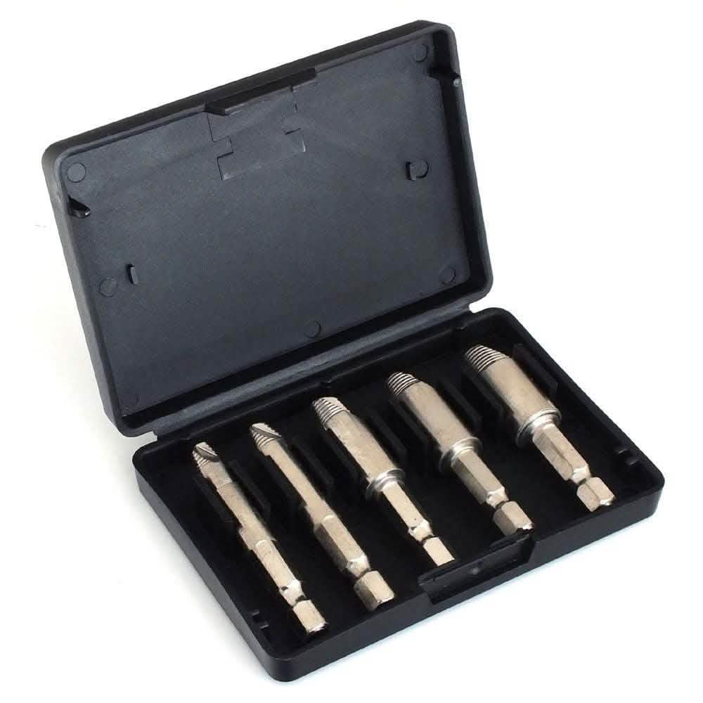 tooltime 12Pc Easy Out Damaged Screw Stud Bolt Remover Puller Extractor Nut Splitter Set
