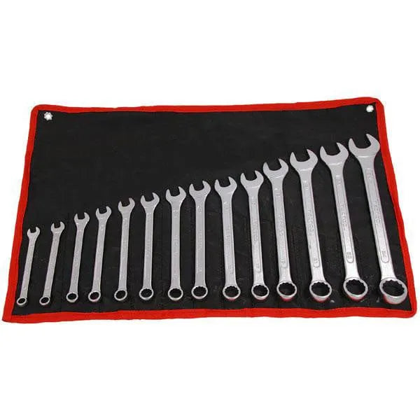 tooltime 14PC METRIC COMBINATION SPANNER SET 8mm - 24mm RING & OPEN ENDED WRENCHES + ROLL