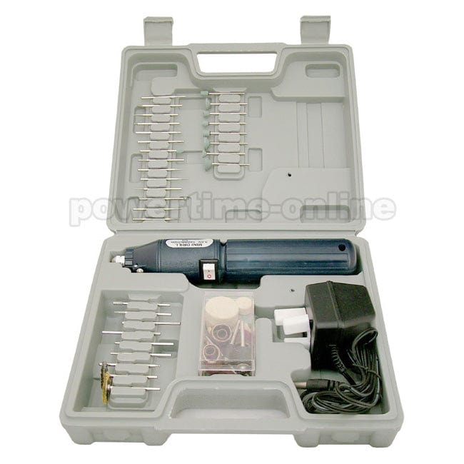 tooltime 165Pc Cordless Mini Rotary Hobby Drill Tool With Case + Accessories