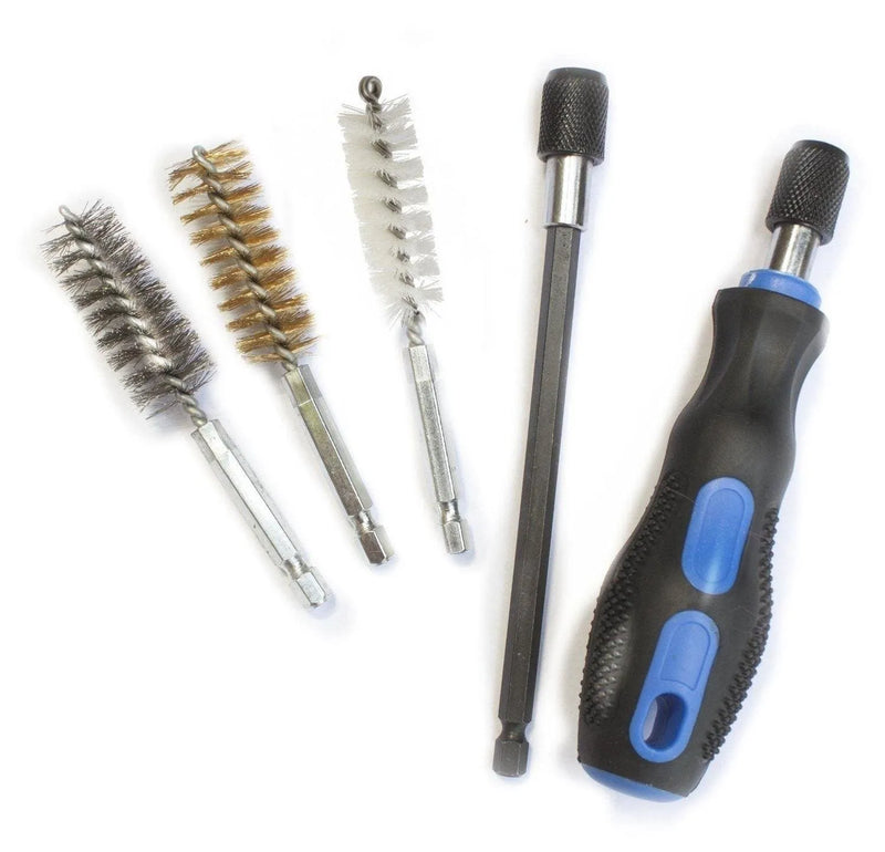 9.99 20Pc Spiral Thin Wire Brush Set Brass Hex Head Handle Drill Bit Pipe Cleaner Kit tooltime tooltime