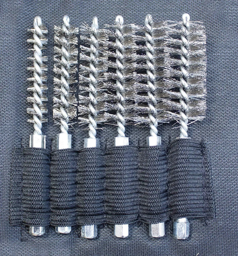 tooltime 20Pc Spiral Thin Wire Brush Set Brass Hex Head Handle Drill Bit Pipe Cleaner Kit