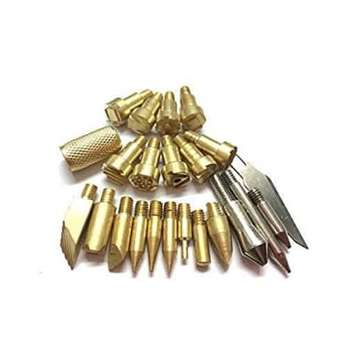 tooltime 22Pc Replacement Wood Burning Pyrography Tips Set Hobby Craft Accessories Kit
