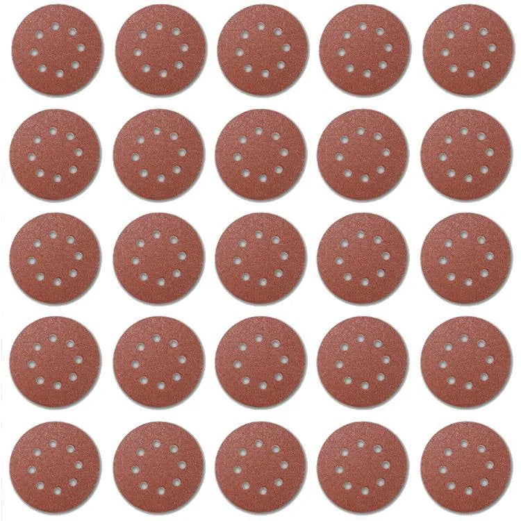 tooltime 25 PACK 5" 125MM HOOK & LOOP SANDING DISCS RANDOM ORBITAL SANDER PADS MIXED GRIT