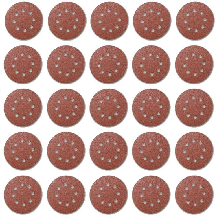 tooltime 25 PACK 5" 125MM HOOK & LOOP SANDING DISCS RANDOM ORBITAL SANDER PADS MIXED GRIT