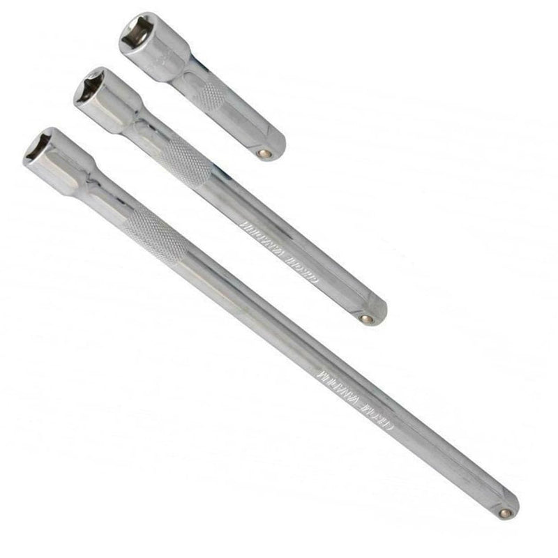 tooltime 3/8" Socket Extension Bars Set CRV Steel - 3" 6" 10" - 3pc