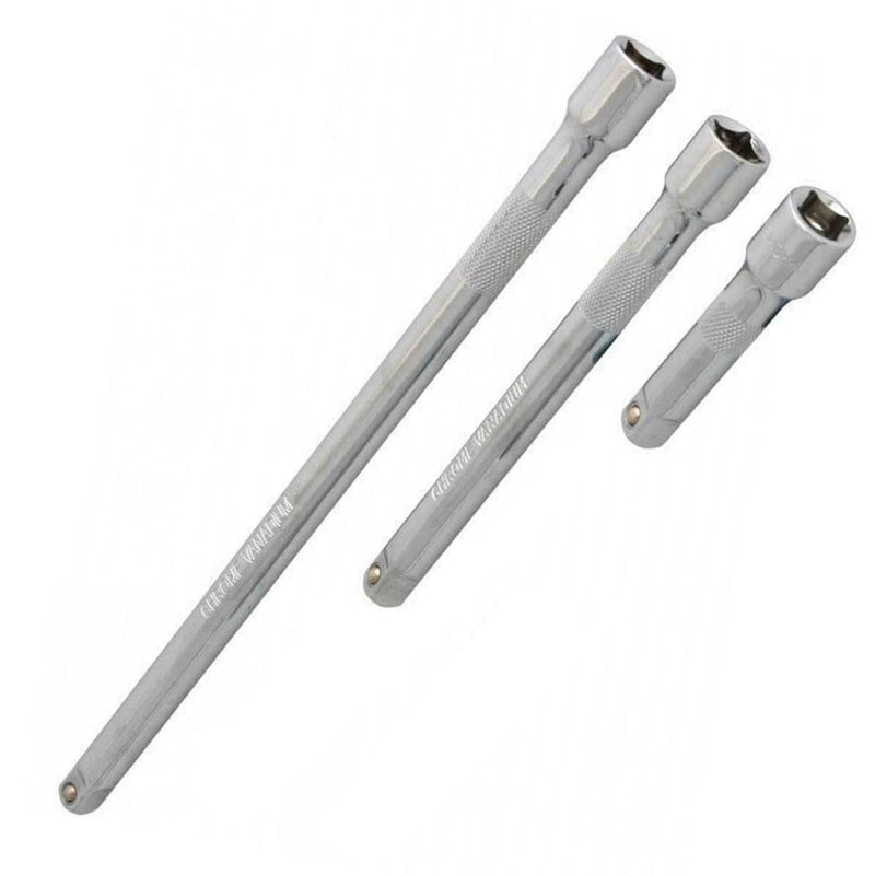 tooltime 3/8" Socket Extension Bars Set CRV Steel - 3" 6" 10" - 3pc