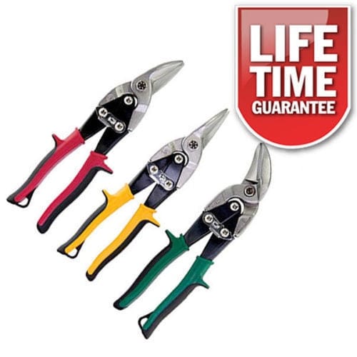 tooltime 3 Pack Of  Heavy Duty Aviation Tin Snips Set Sheet Metal Cutters Shears Tinsnips