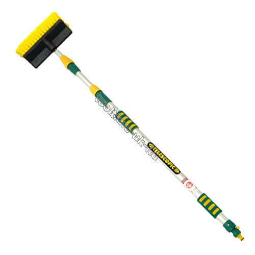 tooltime 3m 9ft Aluminium Triple Telescopic Car Wash Window Brush Hose Connect + Squeegee