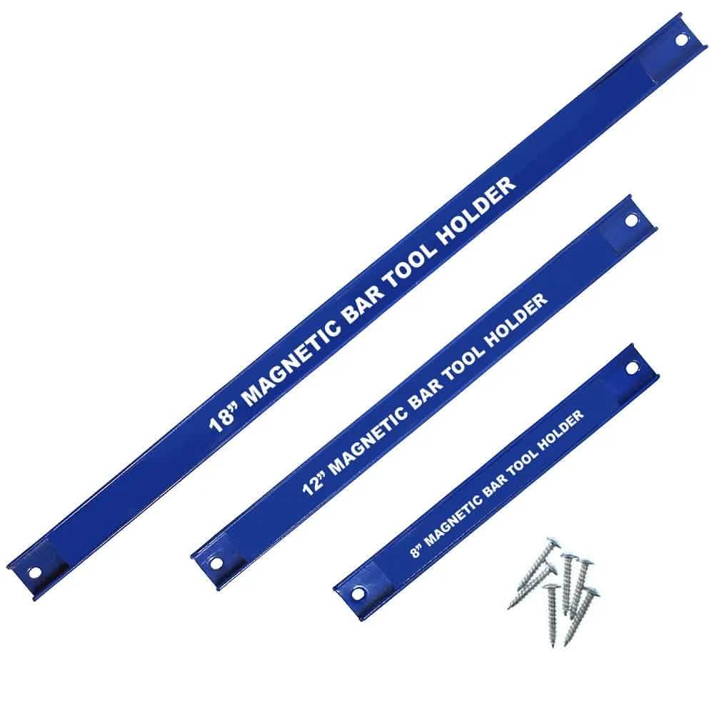 £8.99 3pc Magnetic Bar Tool Holder Wall Storage Rack System 8