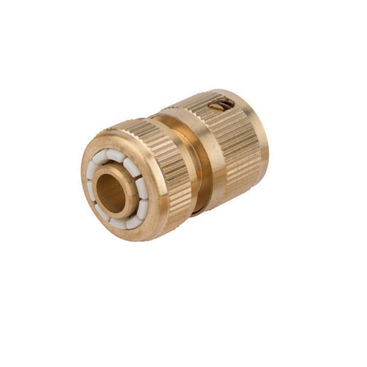 tooltime 3PK BRASS AUTO WATER STOP HOSE CONNECTOR FEMALE QUICK FIT TO 1/2" COMPRESSION